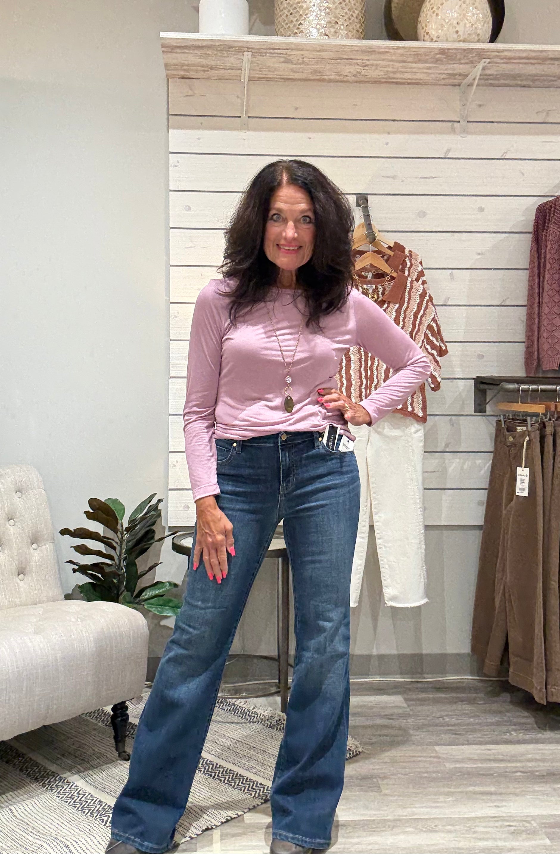 Lightweight Long Sleeve Crew Neck Top