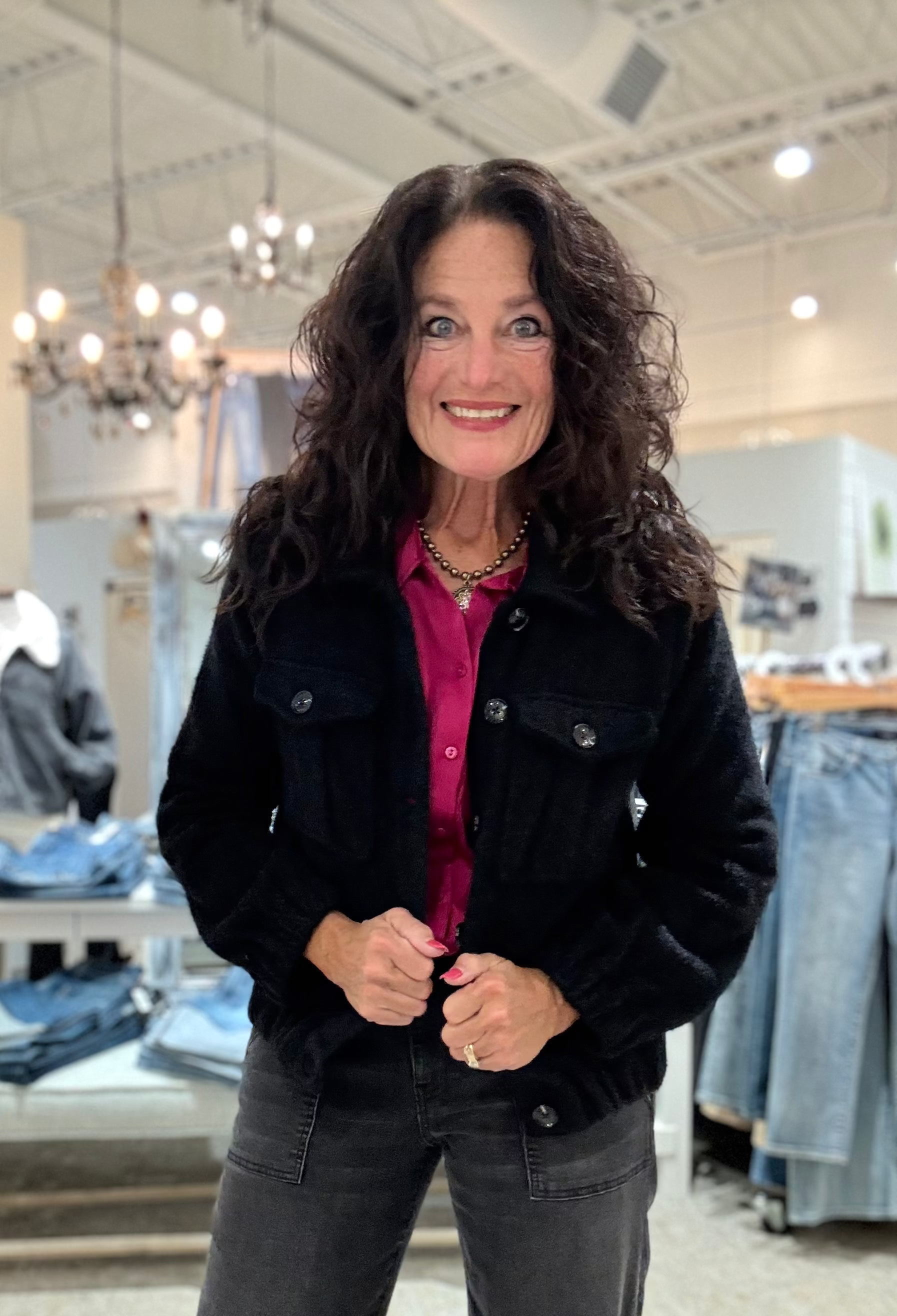 Collared Bomber Jacket with Pockets