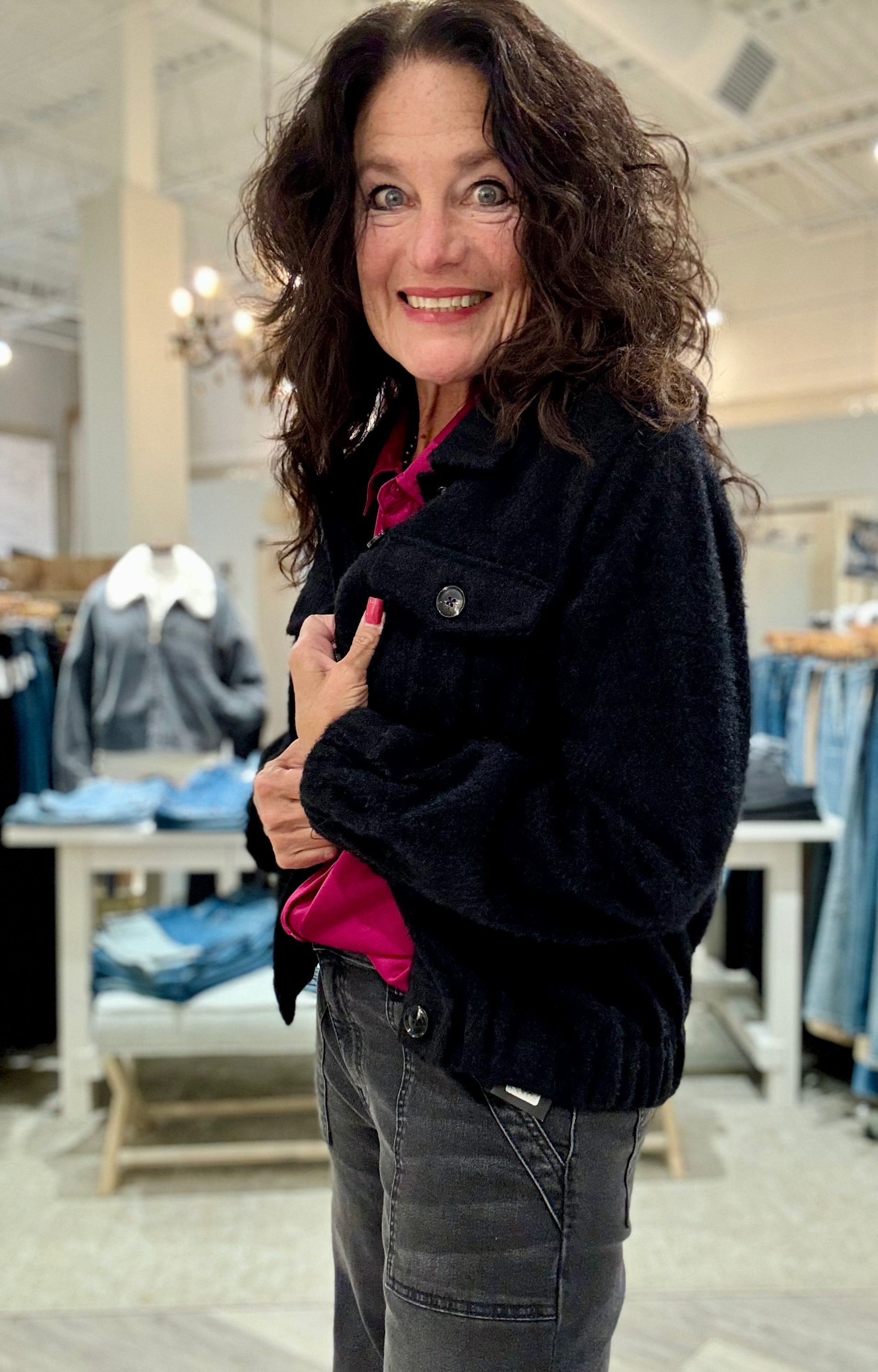 Collared Bomber Jacket with Pockets