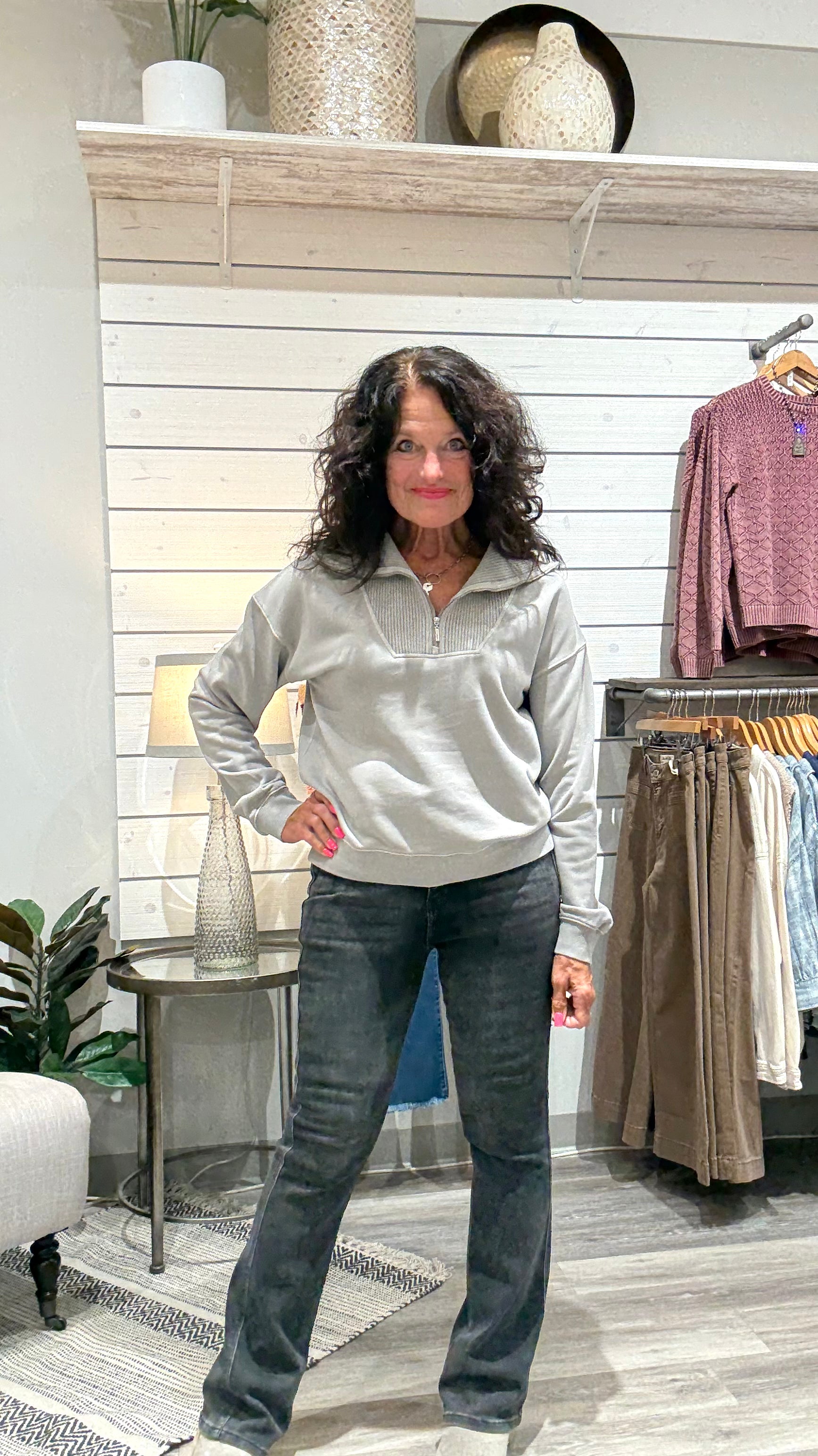 Pullover 1/4 Zip Collared Sweater