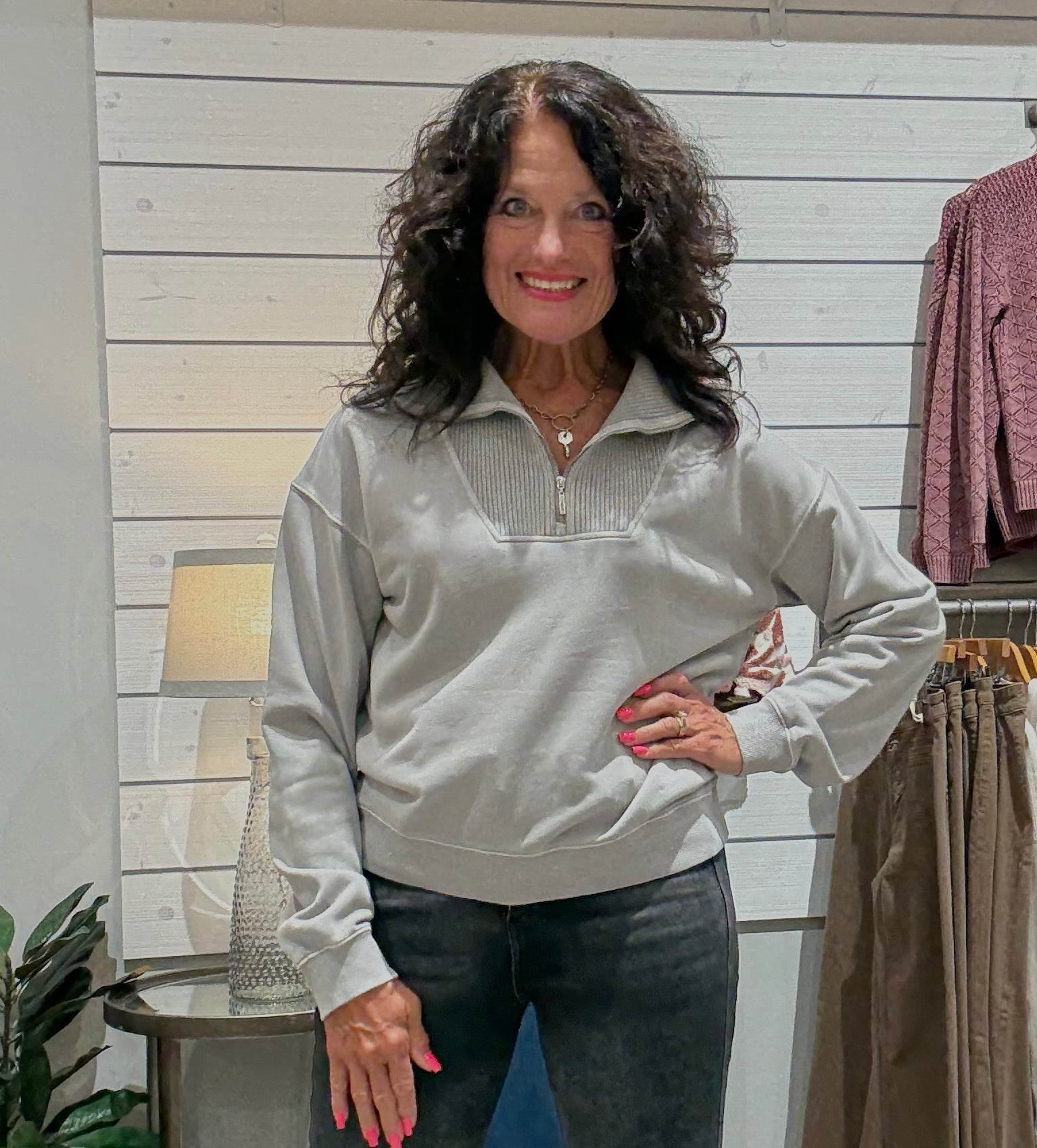 Pullover 1/4 Zip Collared Sweater