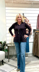 Oversized Pullover with Faux Seams on Front & Back