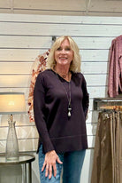 Oversized Pullover with Faux Seams on Front & Back