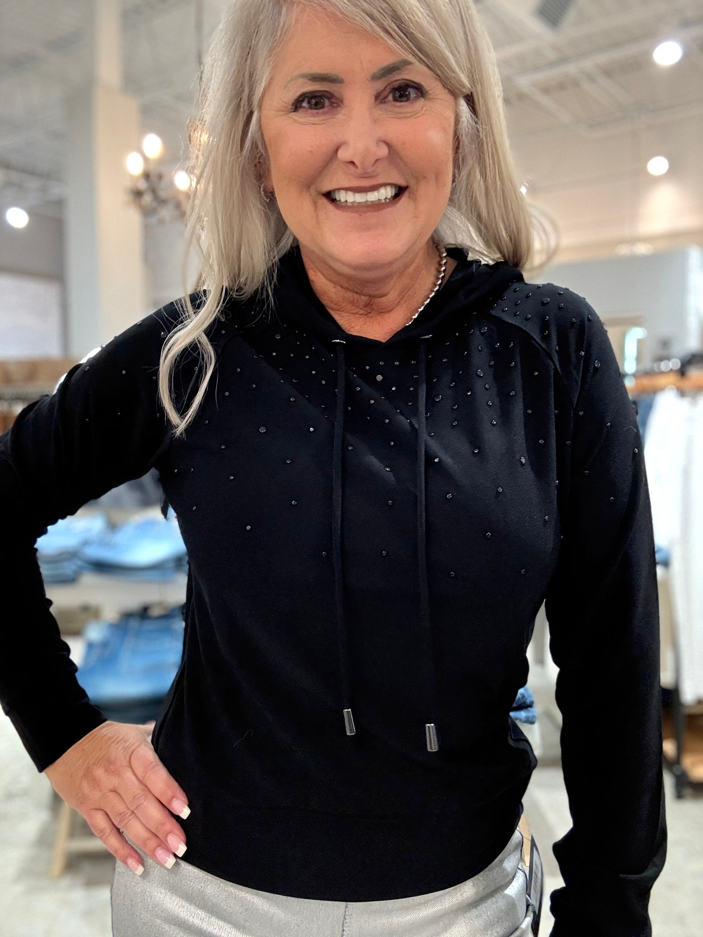 Emiliana Studded Hoodie Sweatshirt