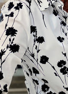 Long Sleeve Button Front Knit Floral Shirt