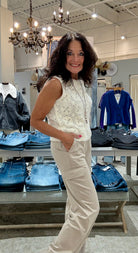 Callie Patent Foil Vegan Suede Cargo Pant