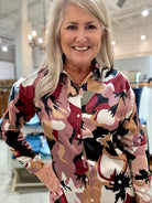 Floral Printed Satin Button-Down Shirt