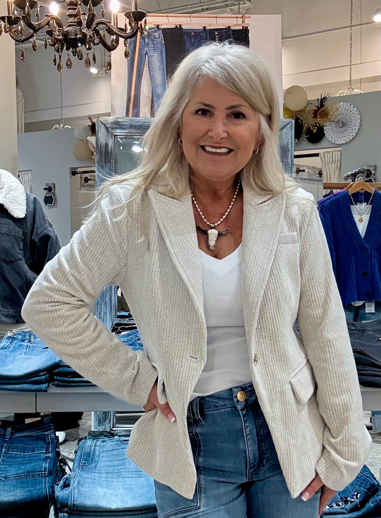 Single Breast Velvet Corduroy Blazer