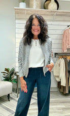 Sweater Zip Up Cardigan- light Grey