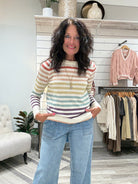 Multi Striped Light Pullover Sweater