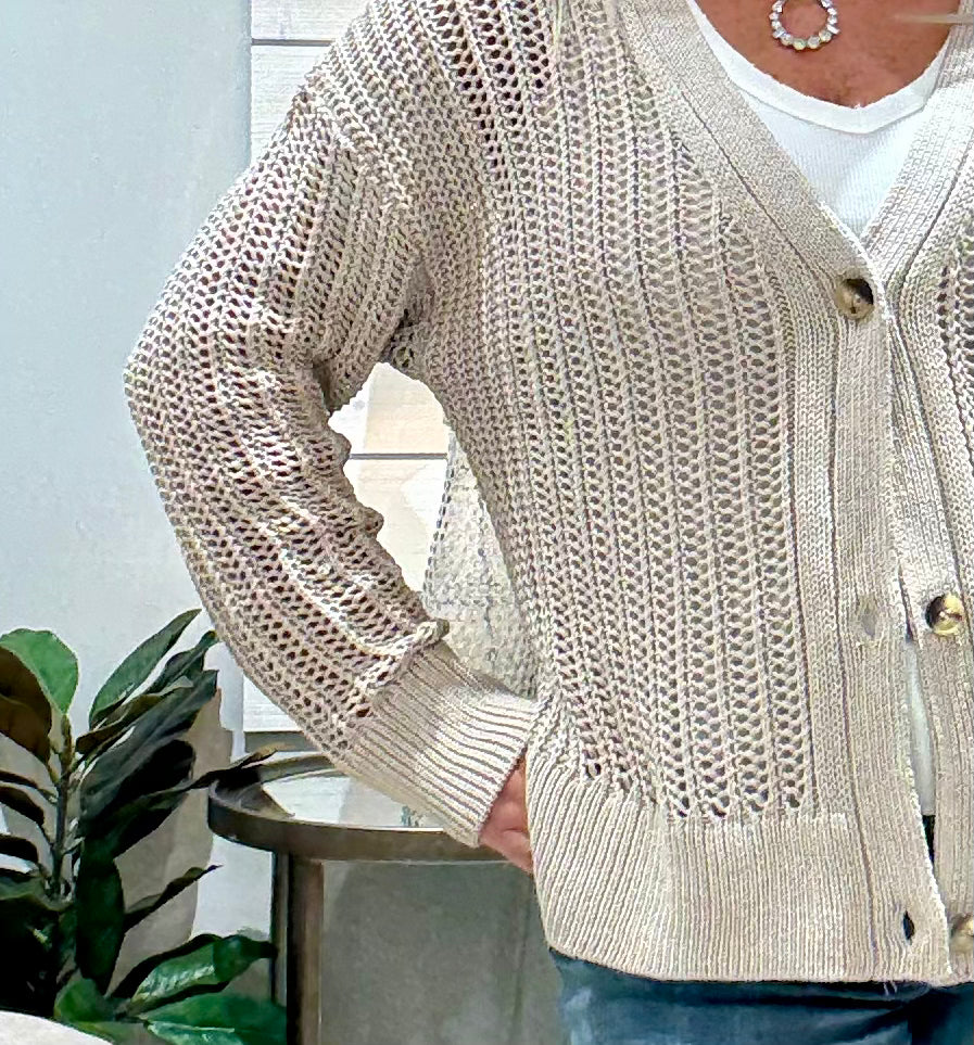 Open Knit Sweater Cardigan