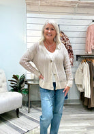 Open Knit Sweater Cardigan