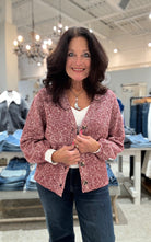 Long Sleeve Button Front Cardigan Sweater-maroon