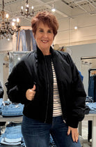 Oversized Bomber Puffer Jacket-black