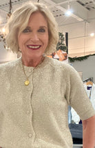 Kennedy Short Sleeve Lurex Feather Cardigan