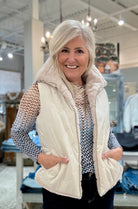 Reversible Faux Fur Vest with Pockets