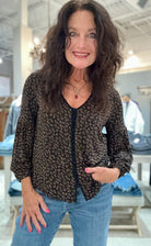 Long Sleeve Button Front Knit Top