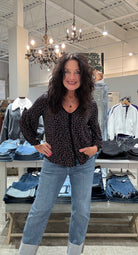 Long Sleeve Button Front Knit Top