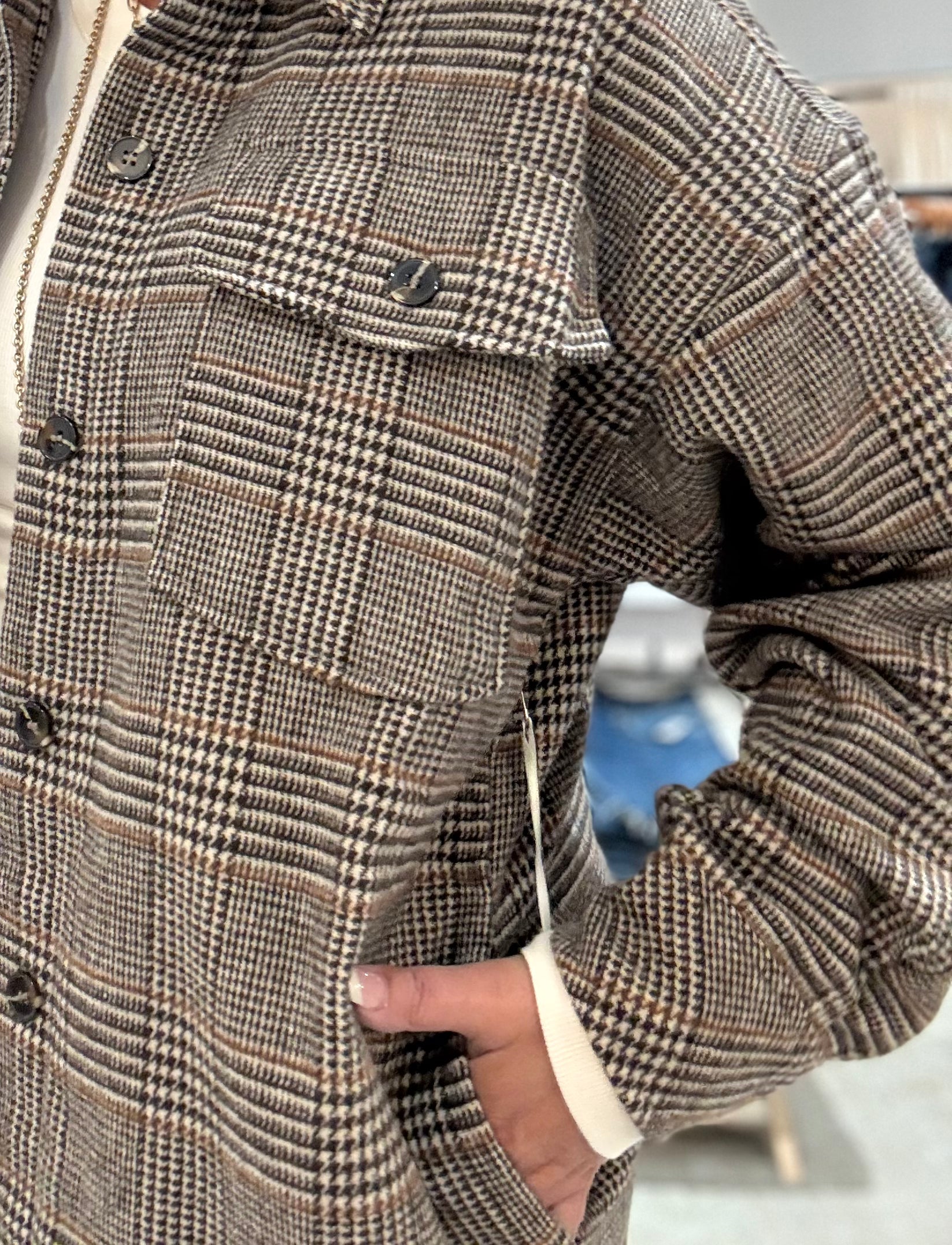 Essential Plaid Print Jacket