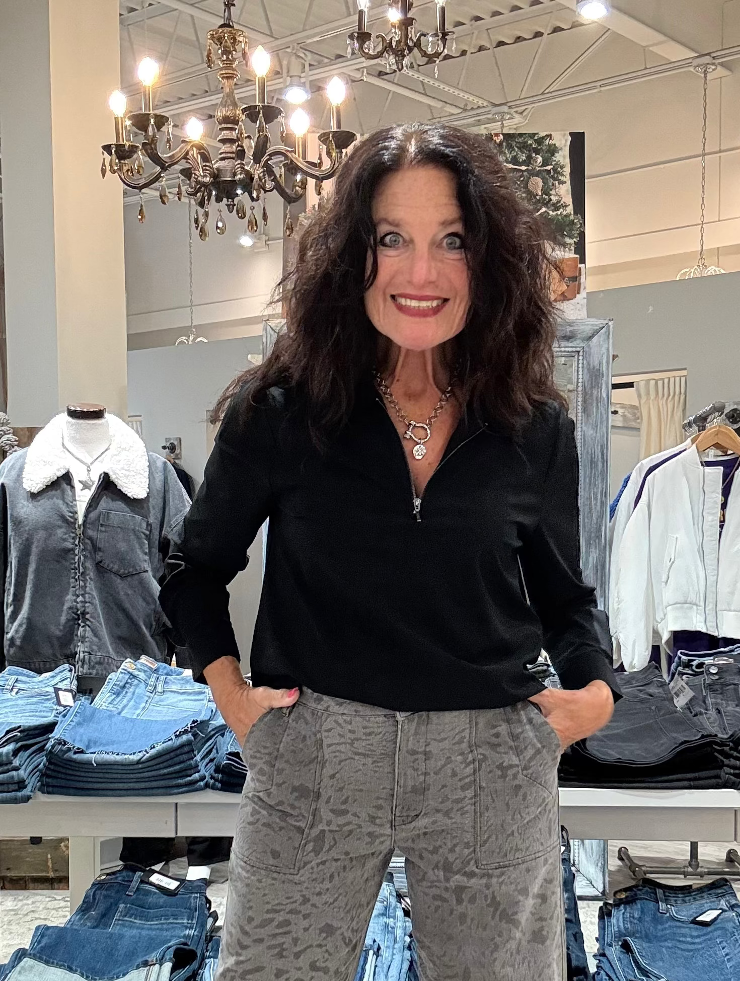 Long Sleeve Collared Zip Front Knit Shirt