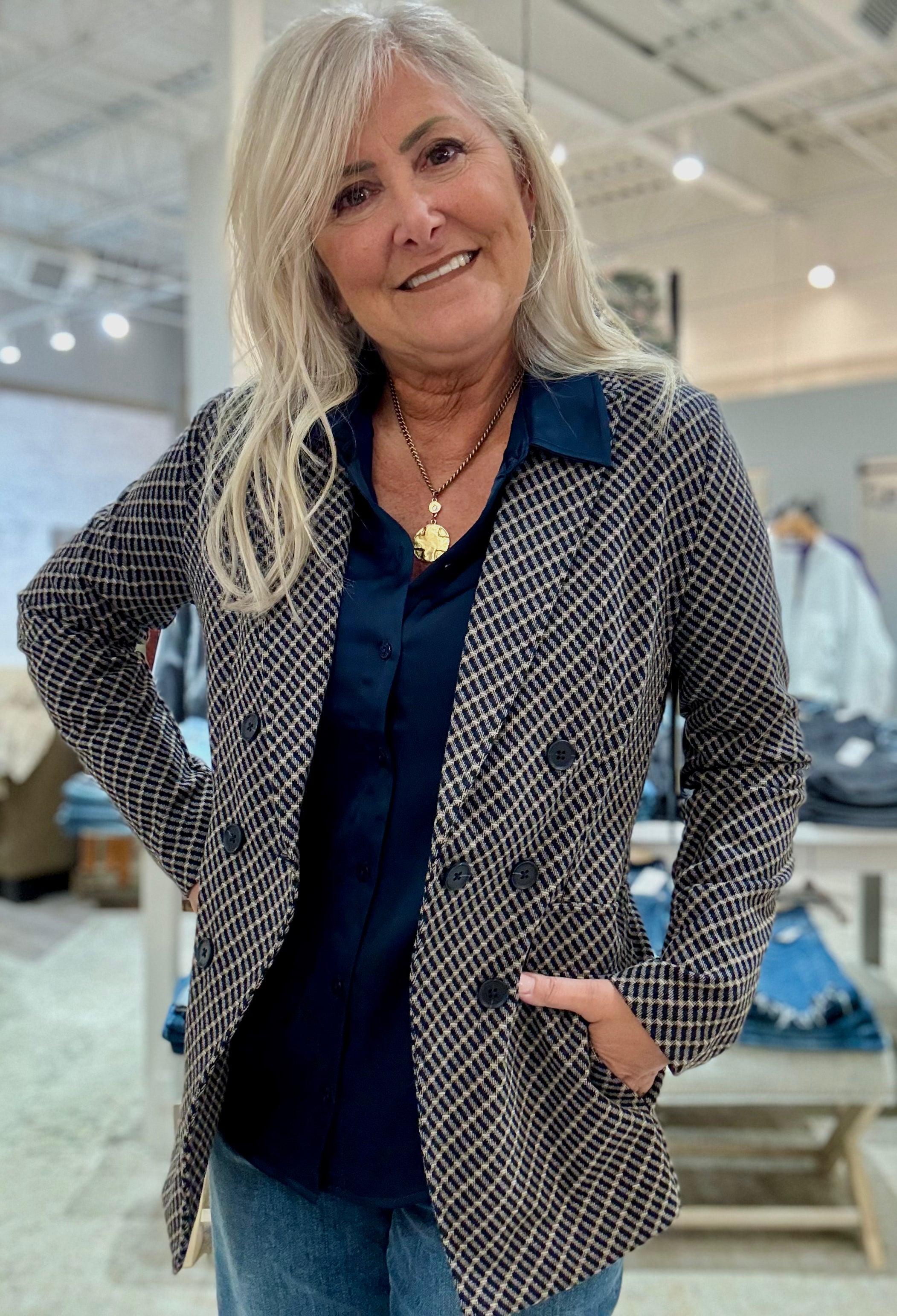 Faux Double Breasted Blazer