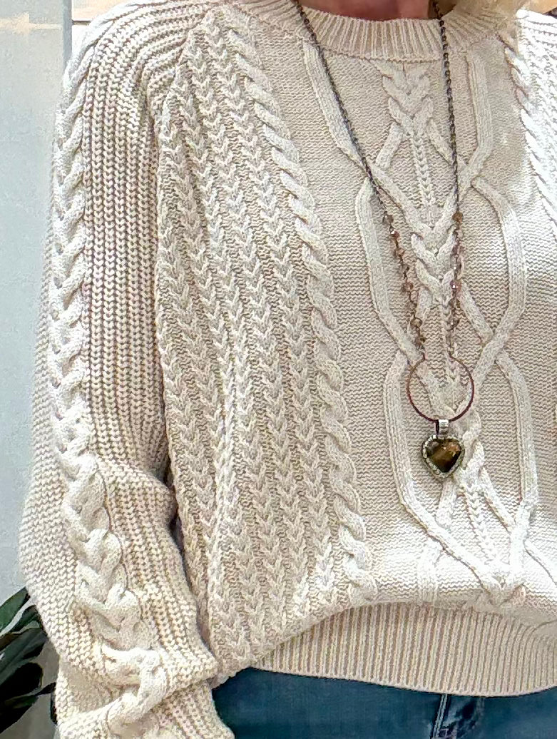 Washed Cable Sweater