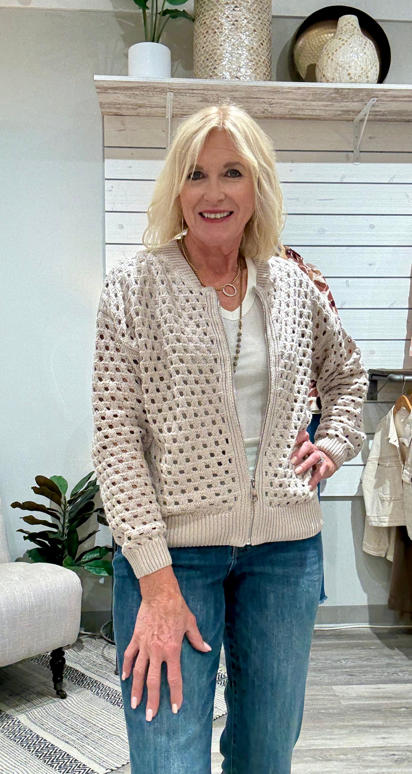 Sweater Zip Up Cardigan