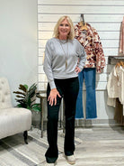 Vertically Textured Boat Neck Sweater-grey