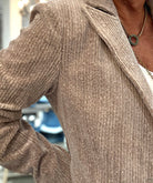 Single Breast Velvet Corduroy Blazer- cappuccino
