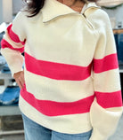 Mock Neck Striped Sweater