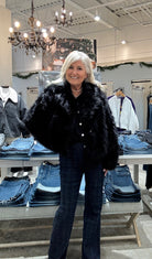 Shawl Collar Faux Fur Jacket