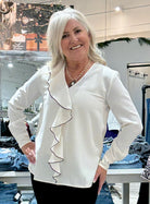 Marianne V-Neck Ruffle Blouse