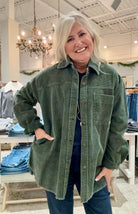 Corduroy Oversized Shacke- olive