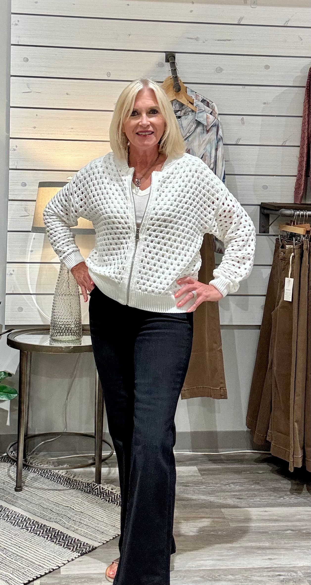 Zip Cardigan SW11355- white