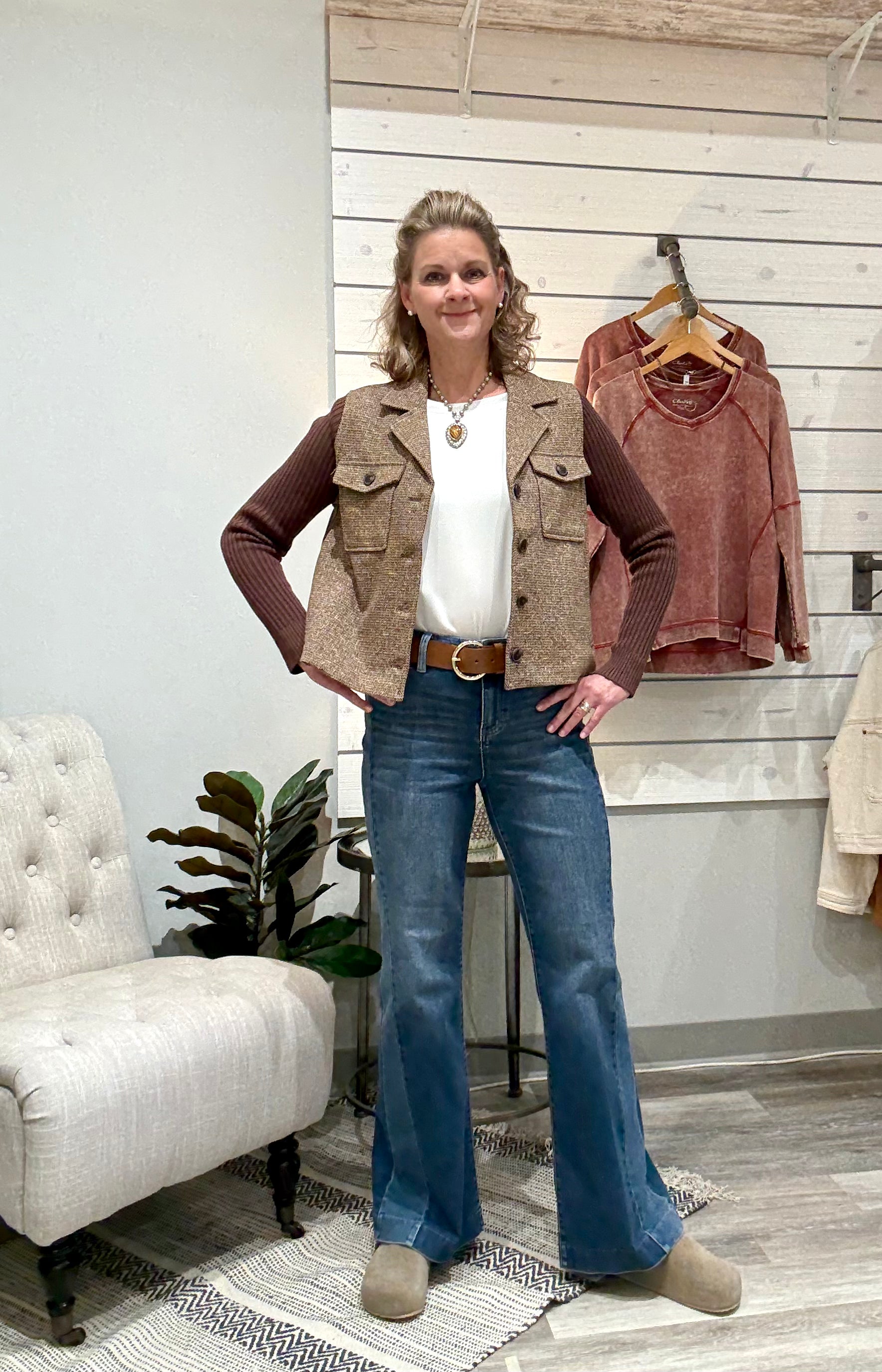 Shacket with Sweater Sleeves