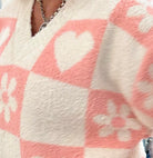 V-Neck Mix Print Sweater