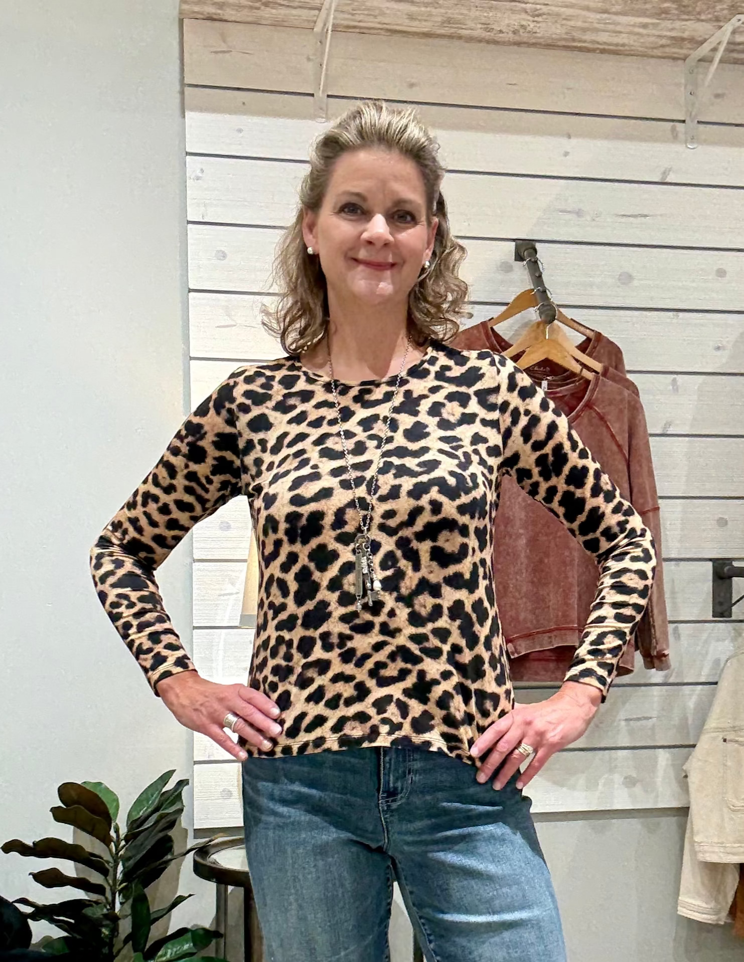Printed Mesh Blouse