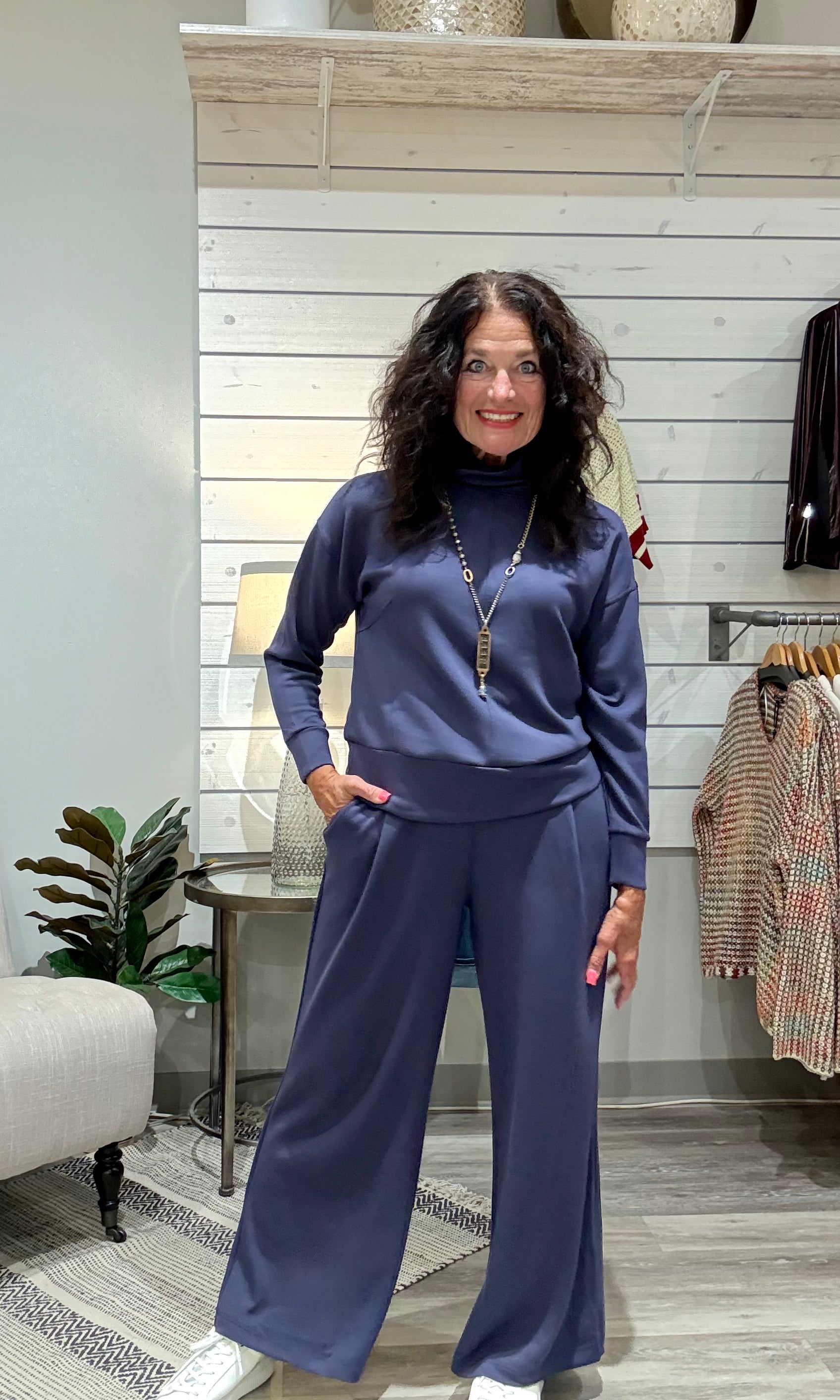 Long Sleeve Funnel Neck Top