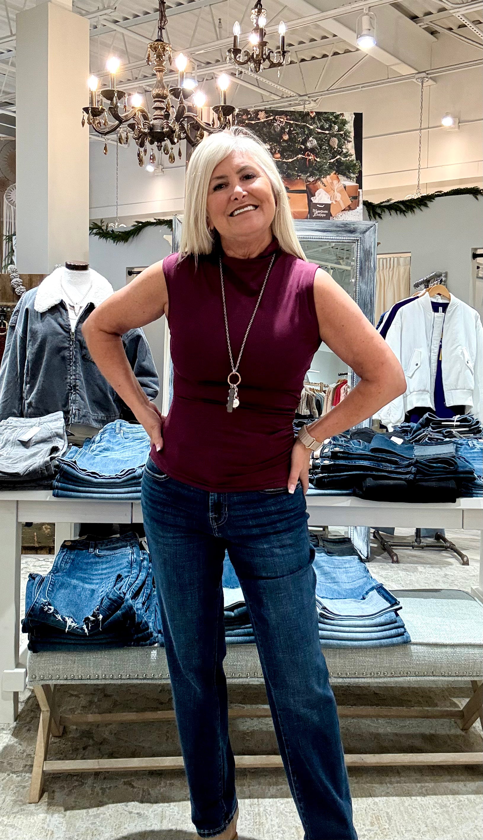 Sleeveless Gathered Top