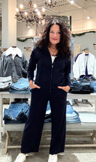 Wide Leg Tech Pant-navy