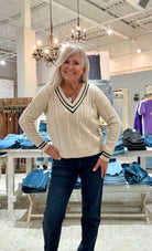 Stripe Detail Cricket Sweater
