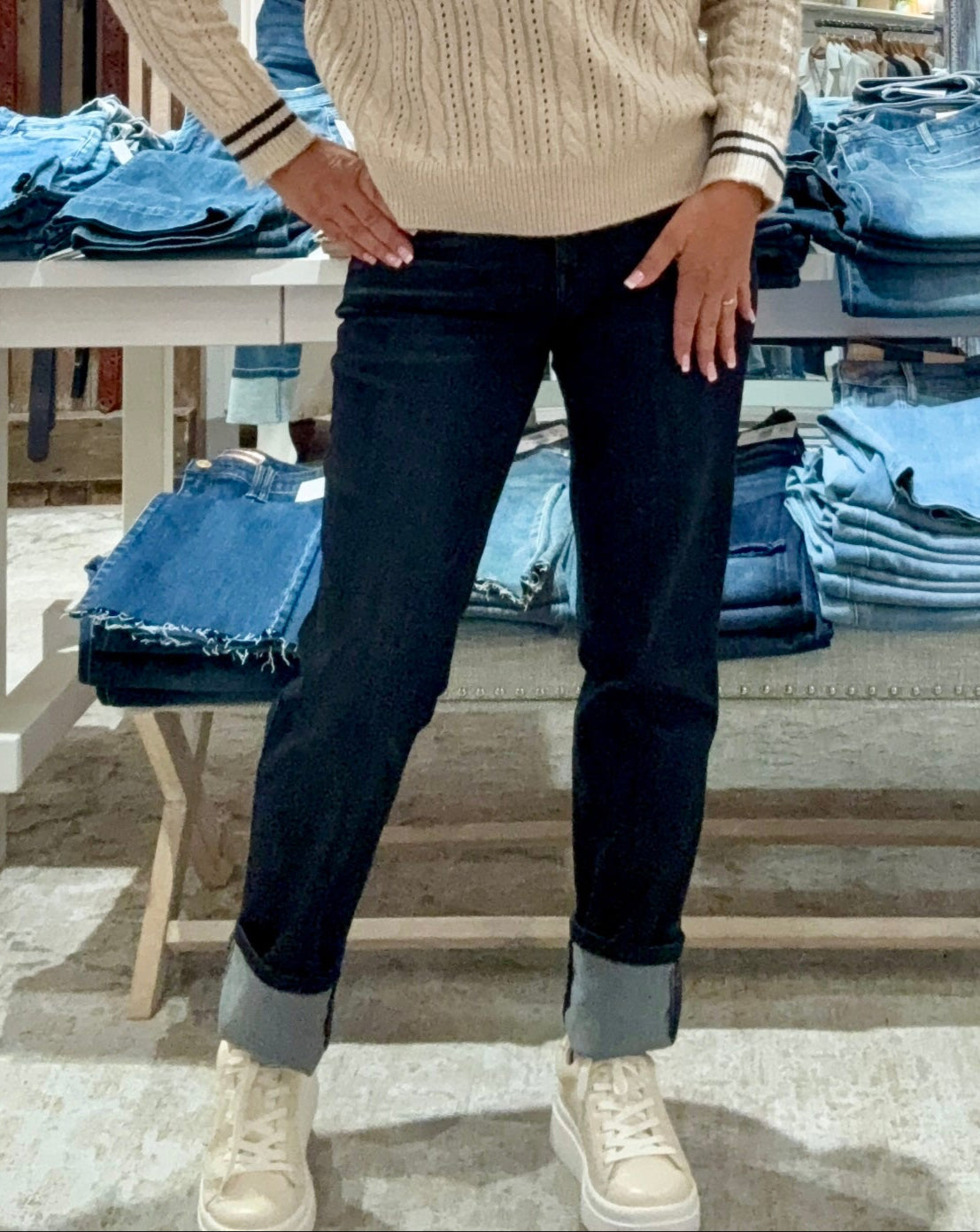 High Rise Straight Leg Denim