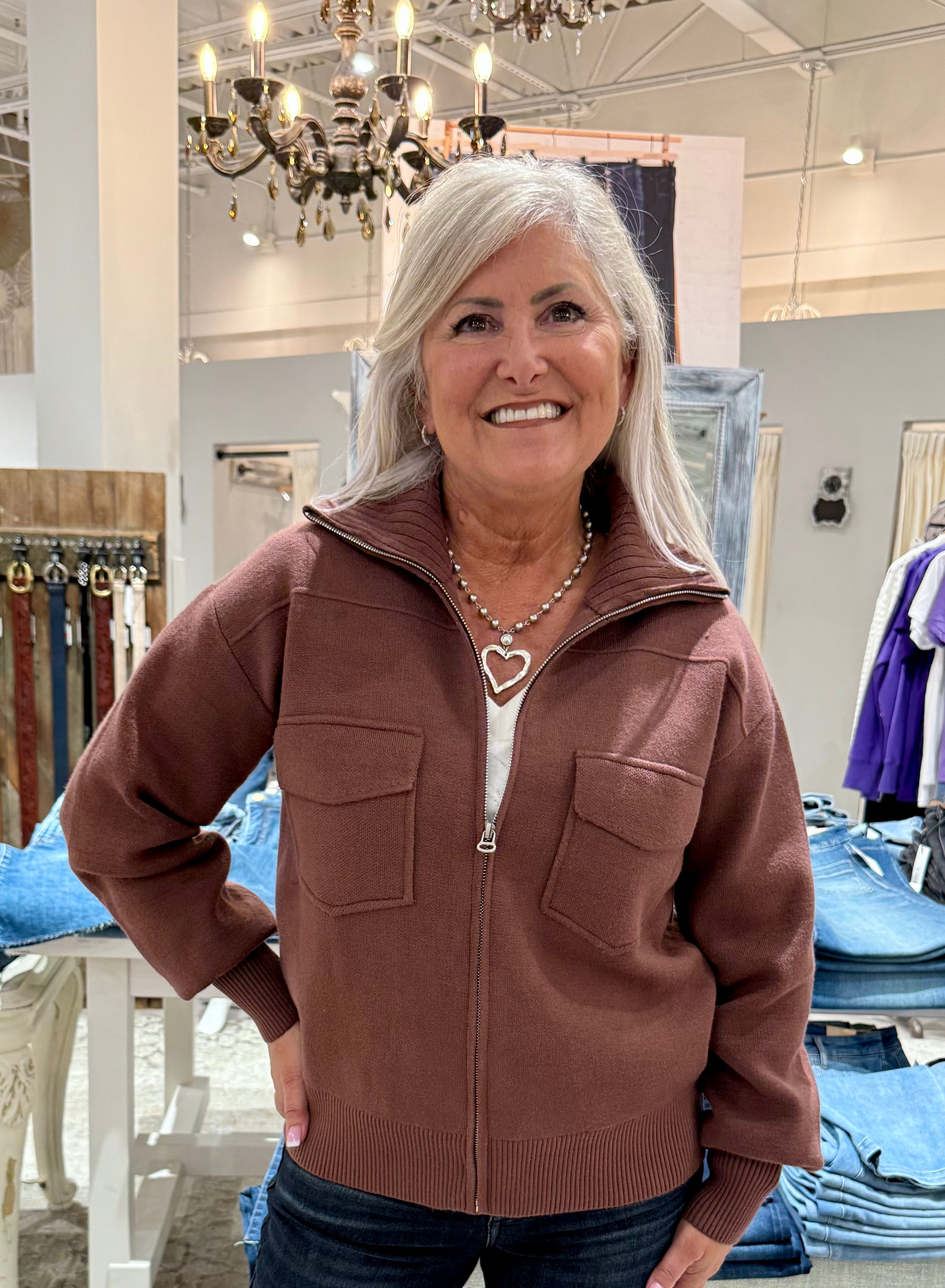 Collared Sweater Jacket