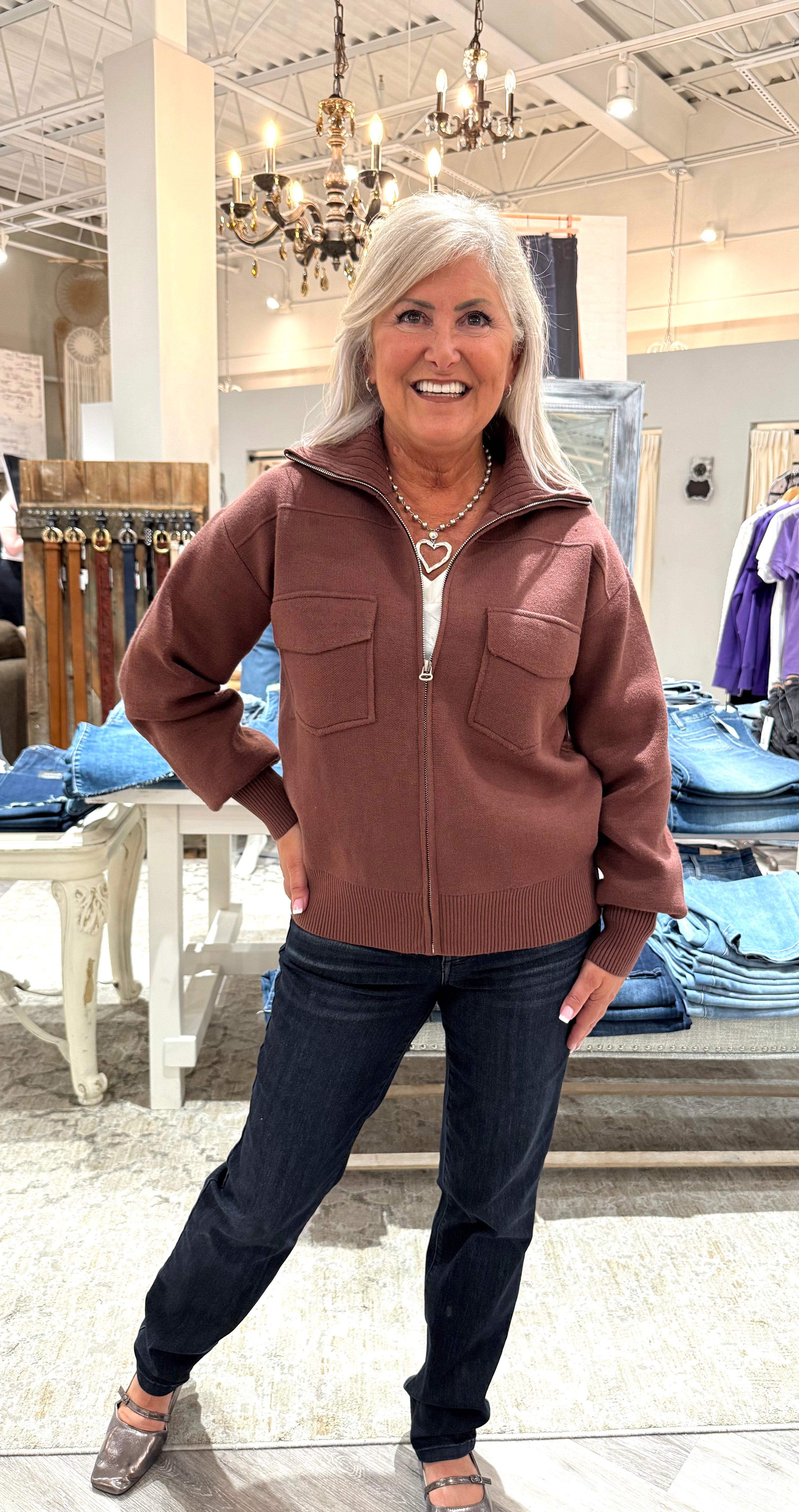 Collared Sweater Jacket