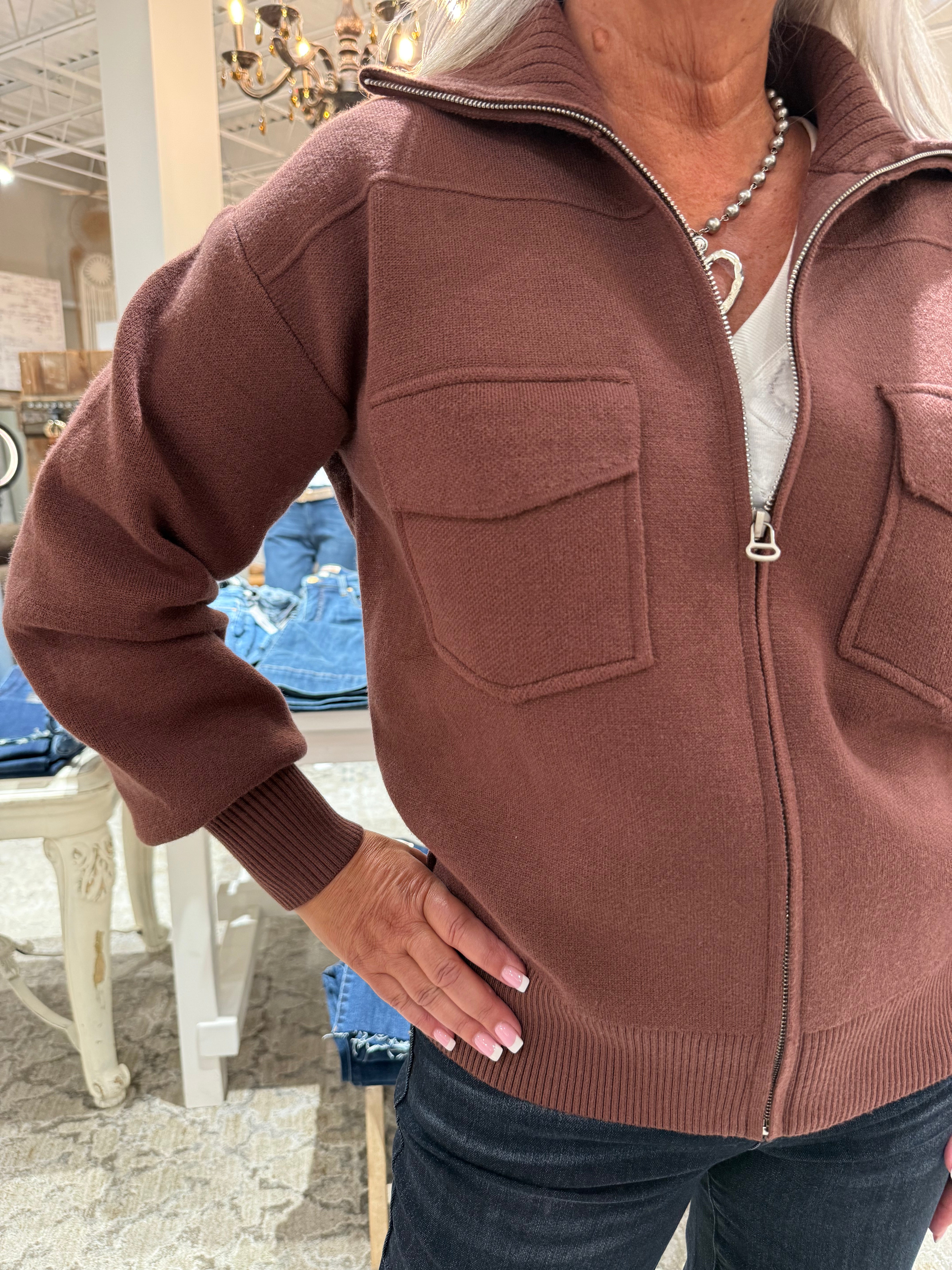 Collared Sweater Jacket