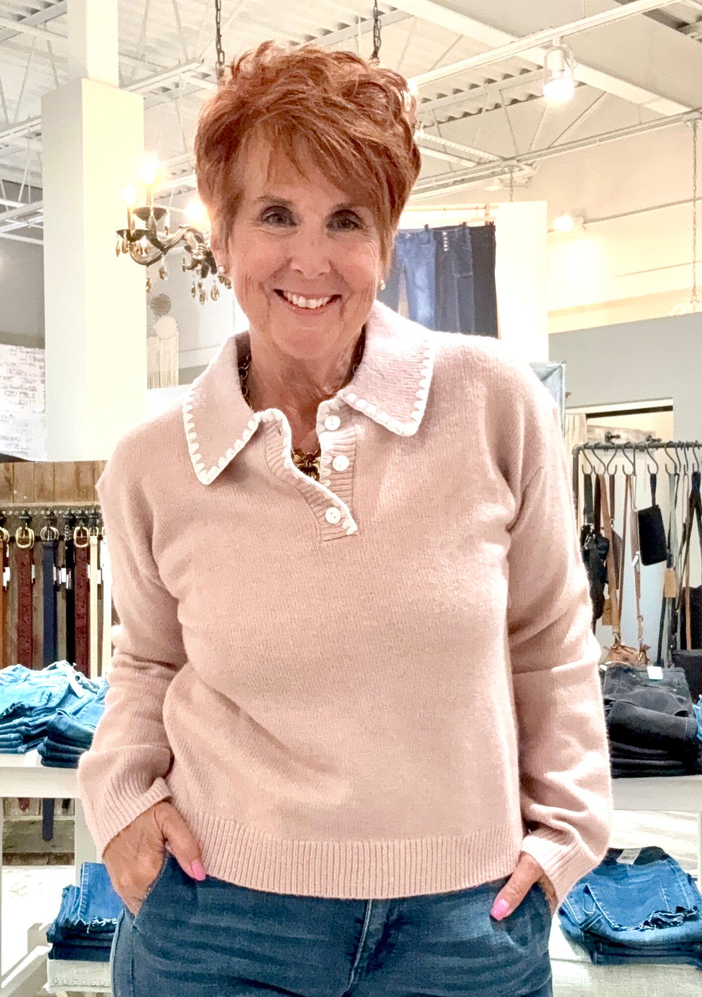 Embroidered Polo Sweater