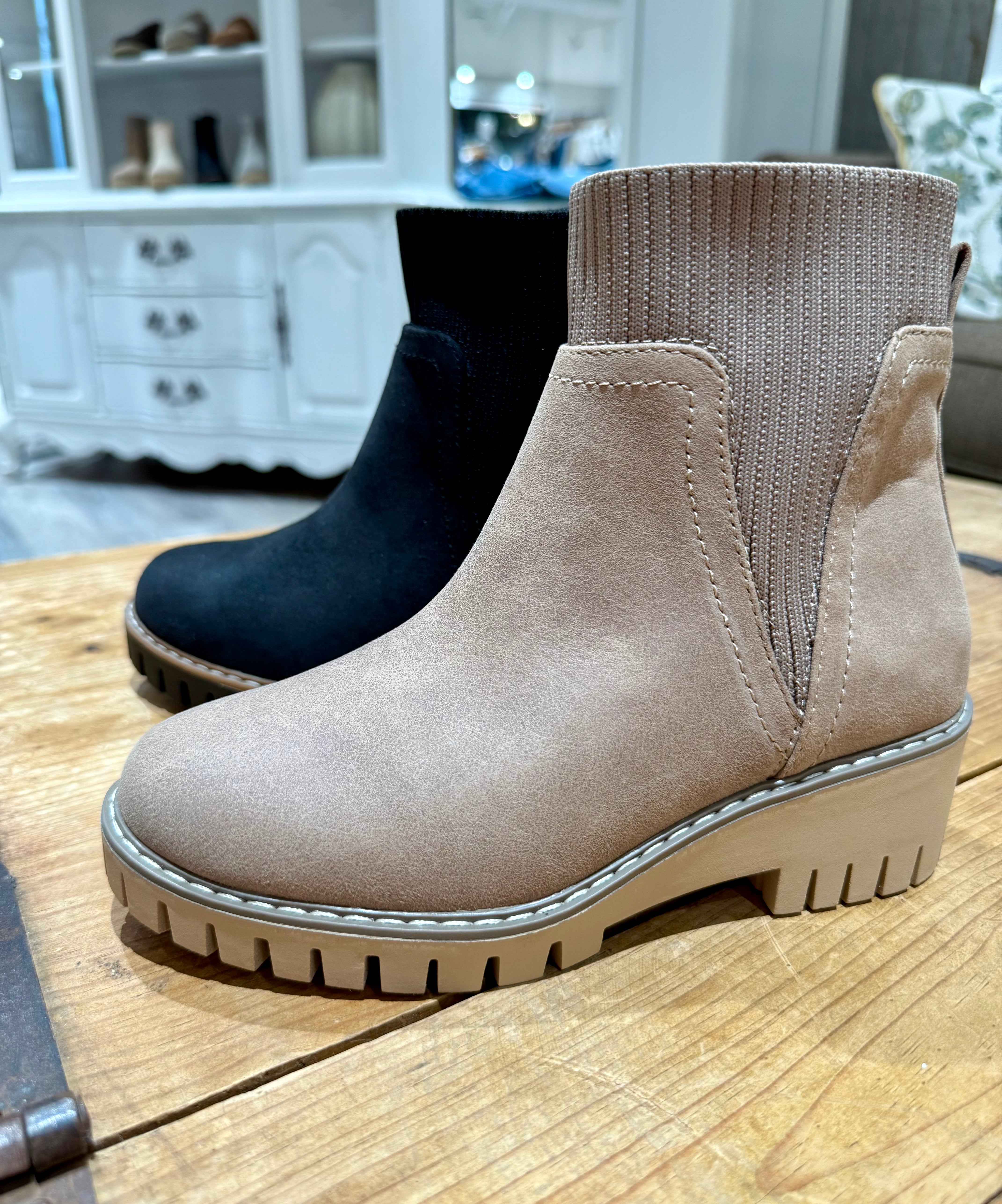 Magnolia Sock Boot- taupe