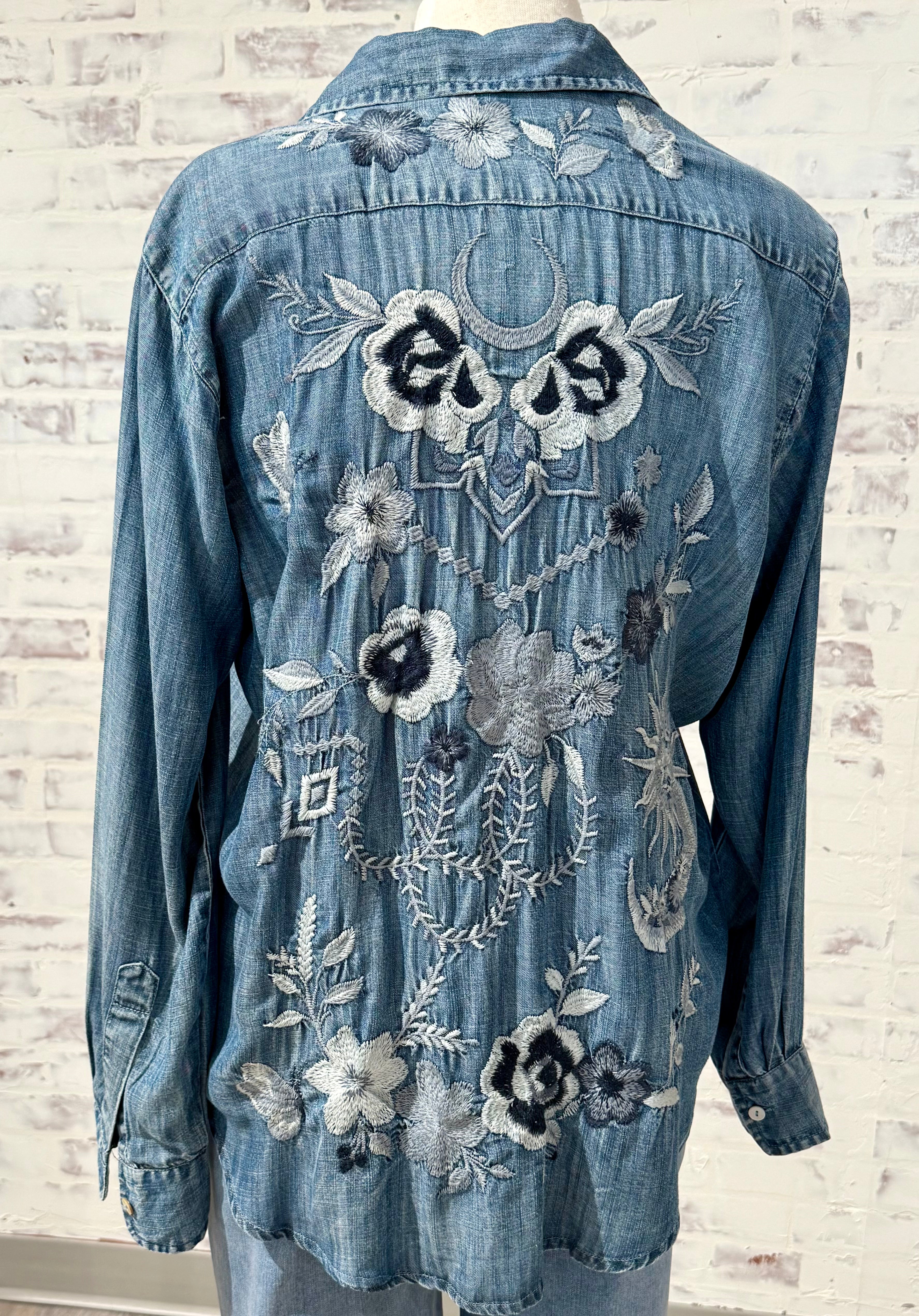 Caite Kyla Amara Denim Shirt- back