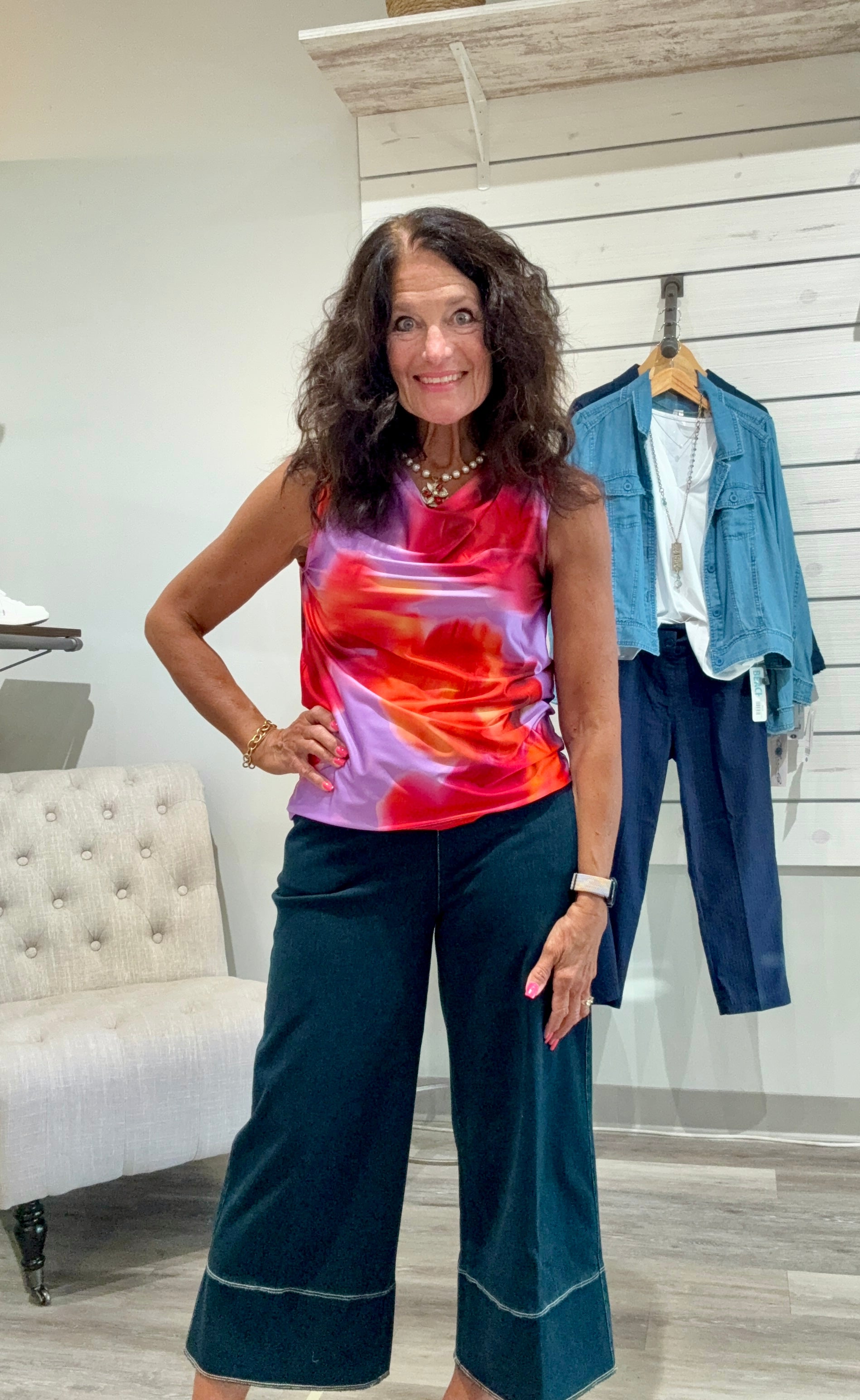 Rosario Draped Printed Stretchy Satin