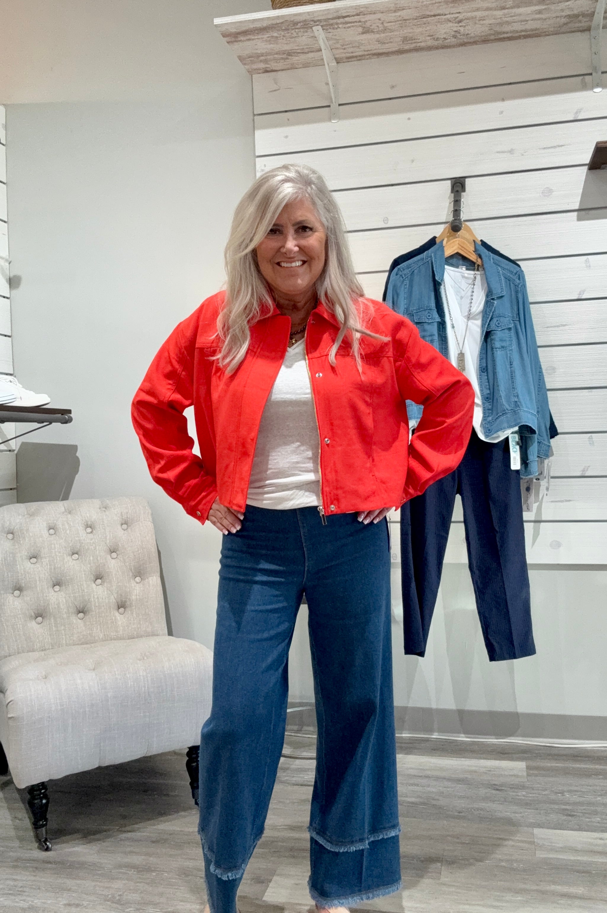 Soft Tailored Crop Jacke